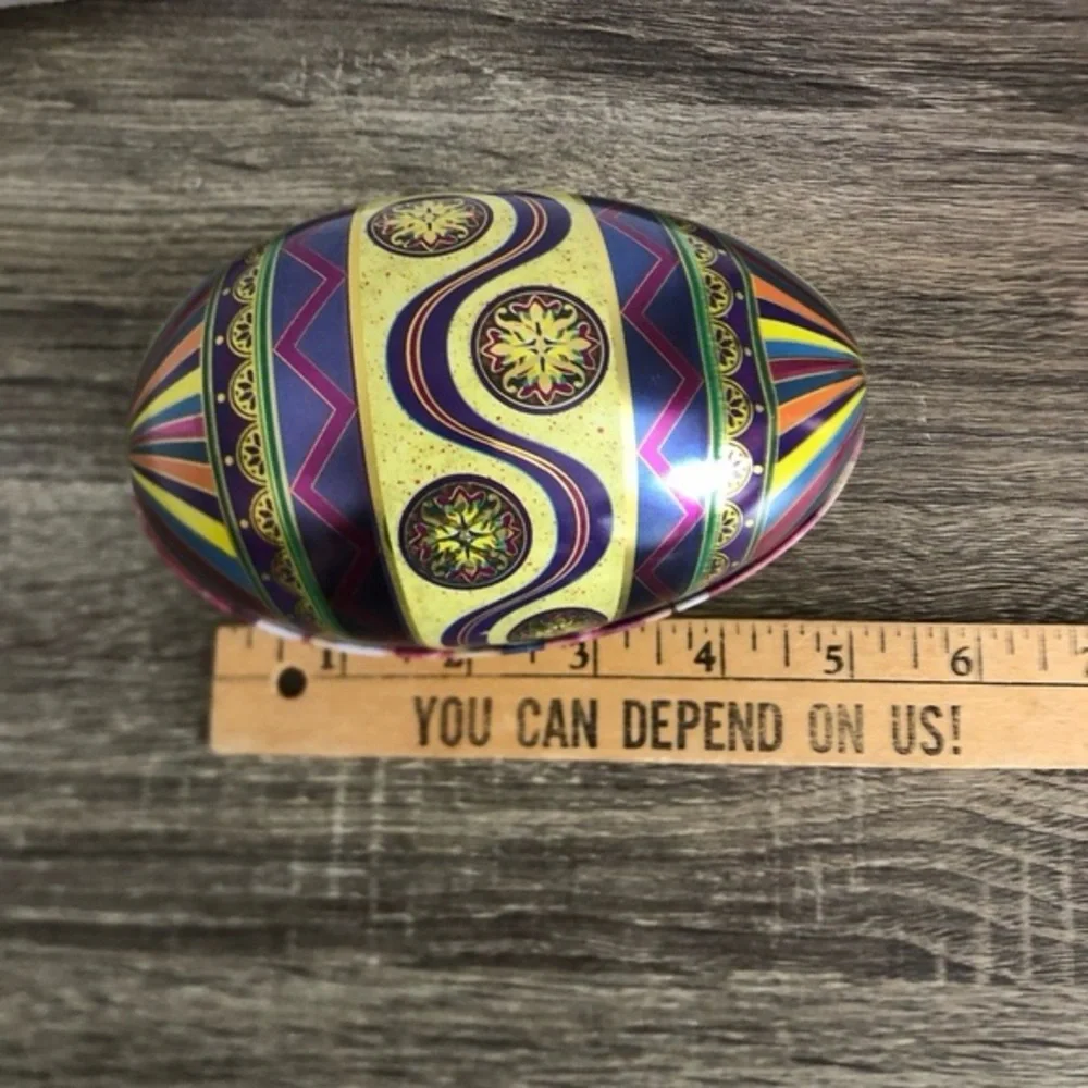 Vtg Colourful Decorative Fillable Metal Egg